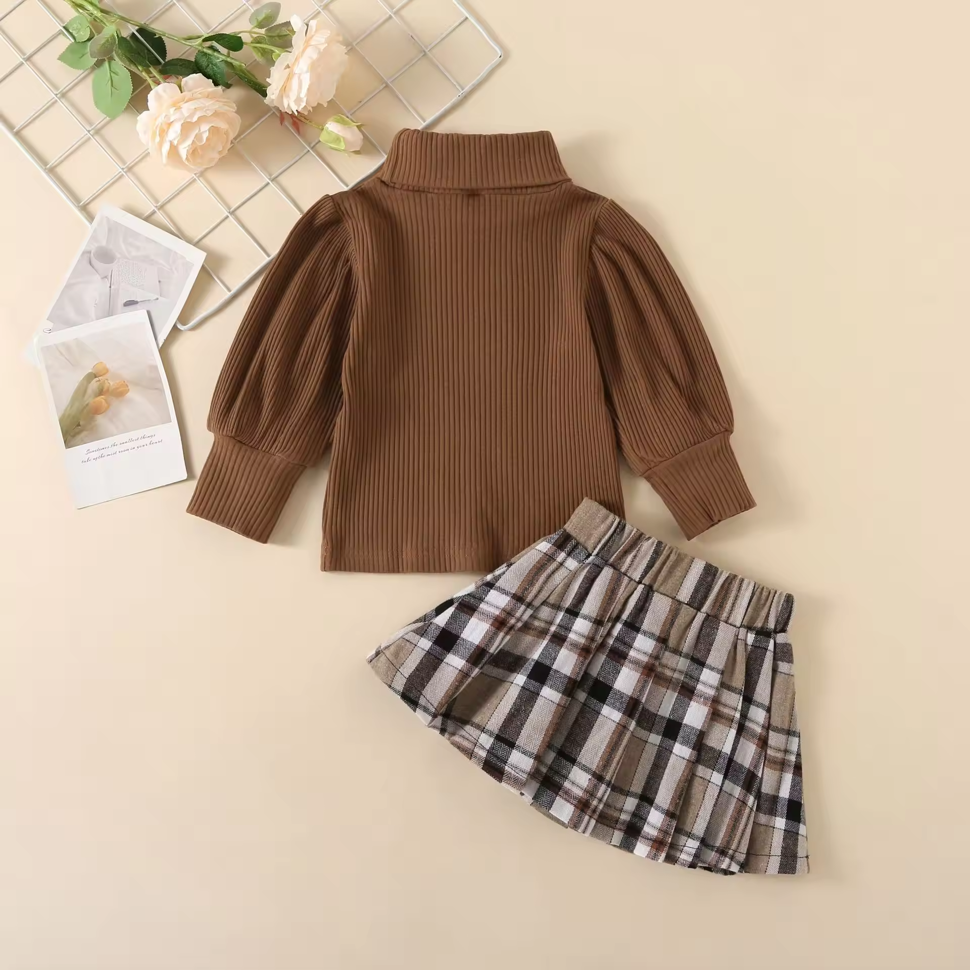 Childrens Clothing Autumn Long Sleeve TopSuit Skirts set - Image 2
