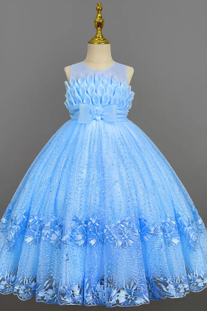 Girl Dresses for Party Children Summer Sleeveless Bow