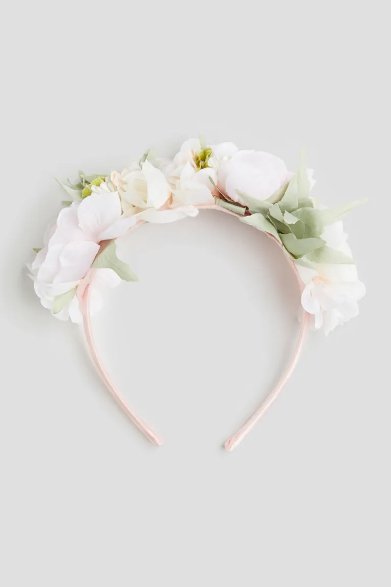 Satin Alice band with flowers - Image 2