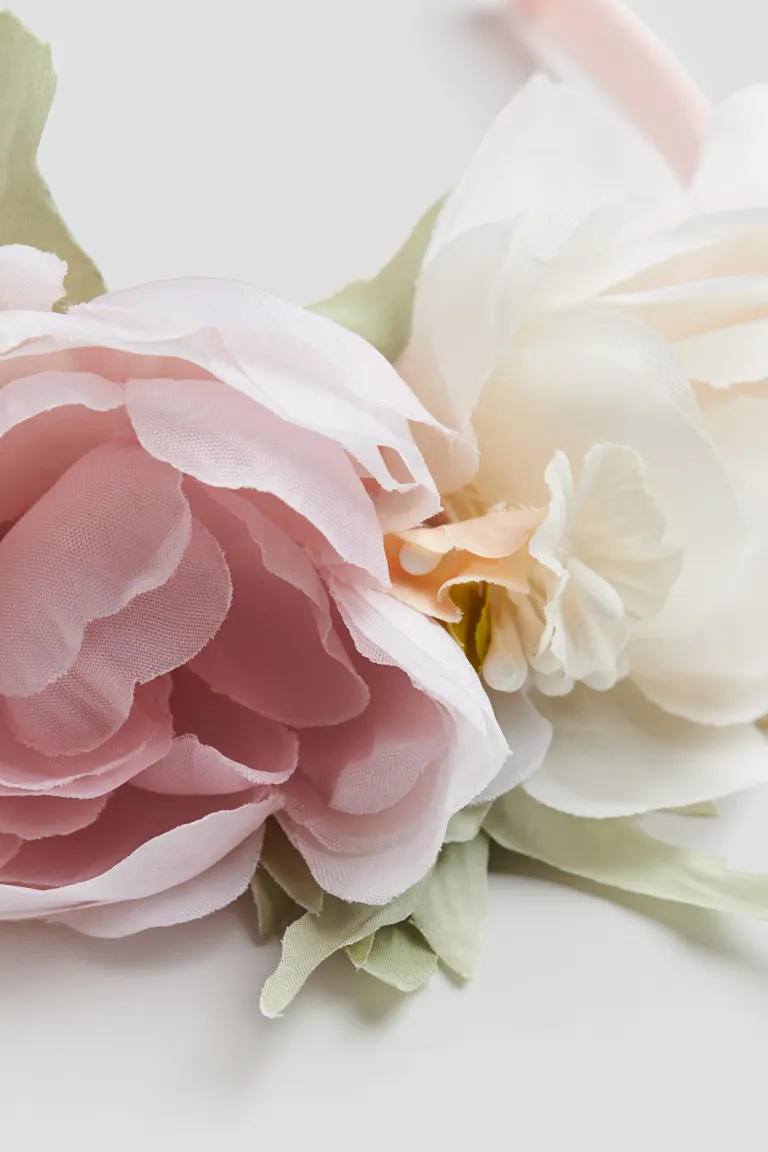 Satin Alice band with flowers - Image 3