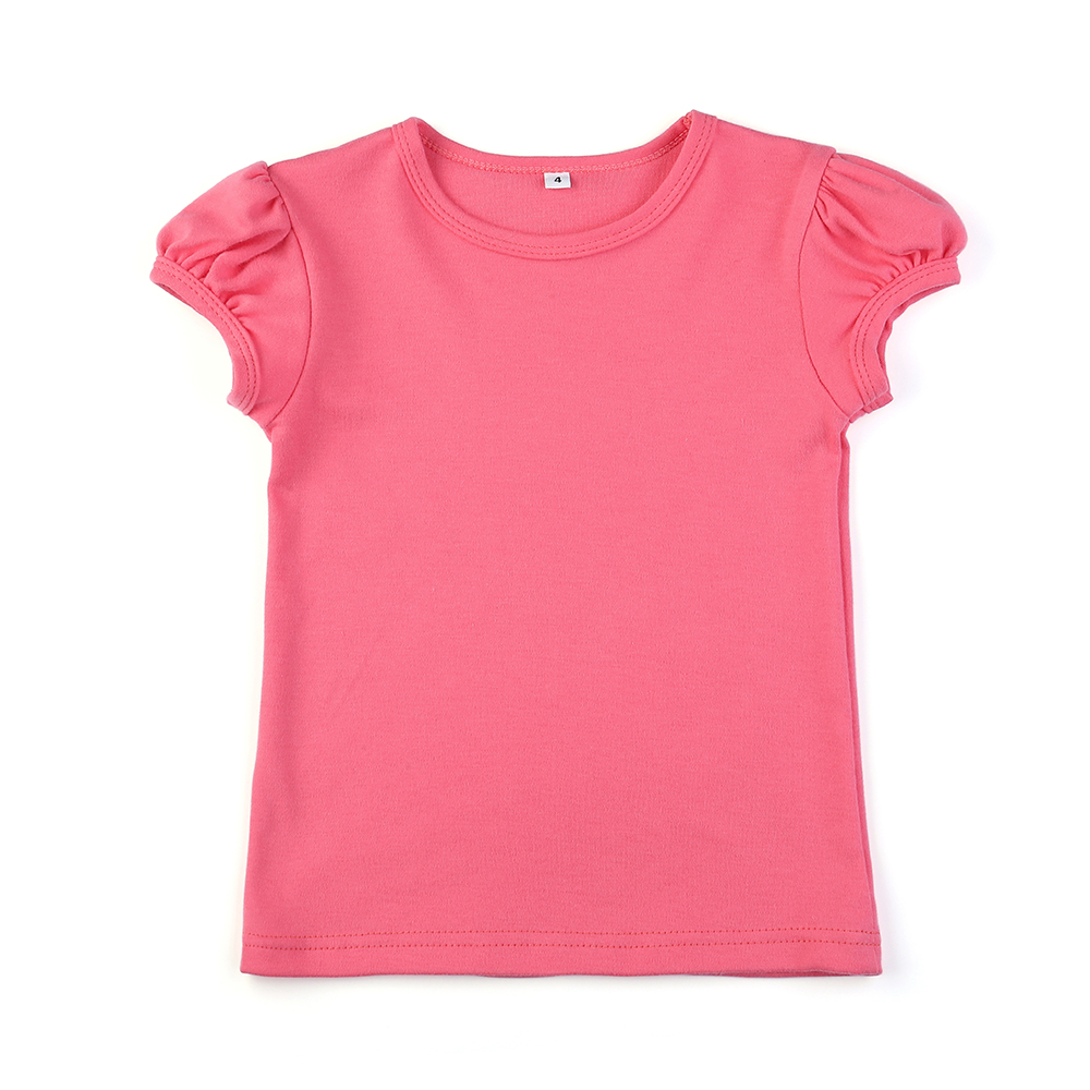 100% combed cotton ruffle sleeves children shirt - Image 3