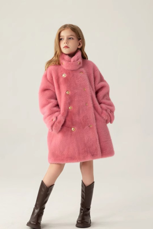 Winter Girls Coat High Quality Kids Fur Coat