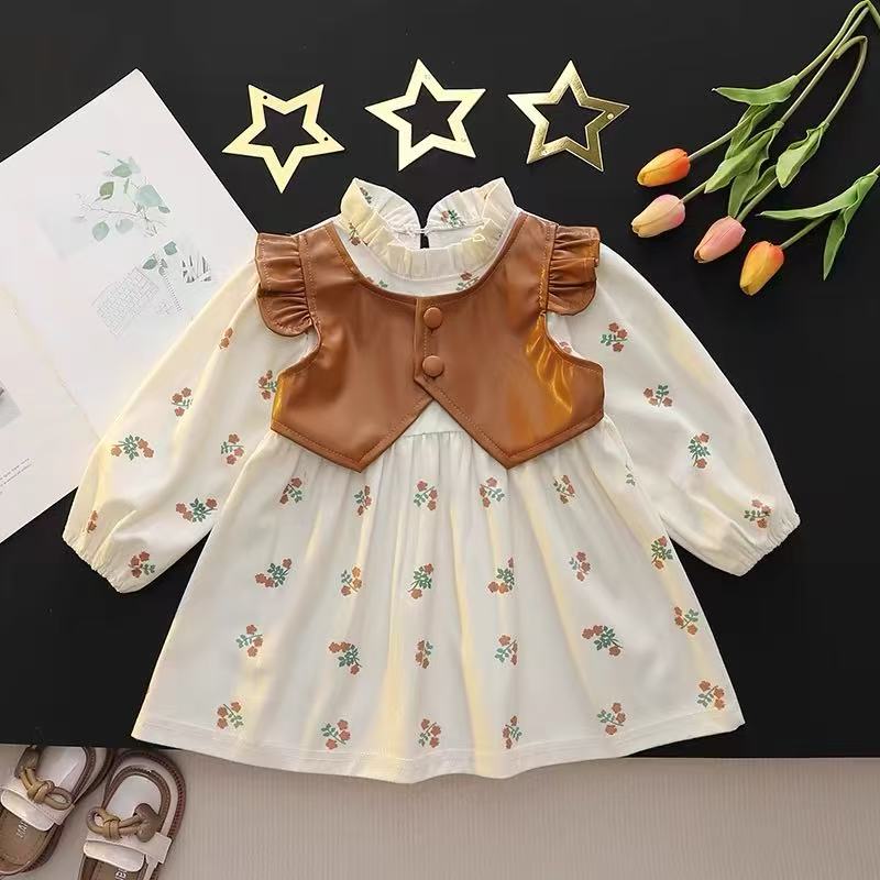 Autumn long-sleeved dress princess dress middle children skirt