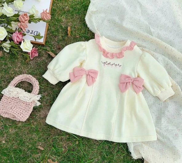 Sweet and cute high-end western-style lace bow skirt - Image 3