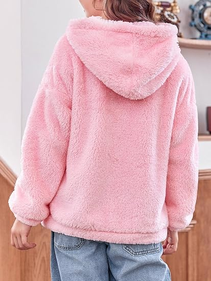 Girl Outerwear Jackets Kids Soft Fleece Zip up Hoodie - Image 4