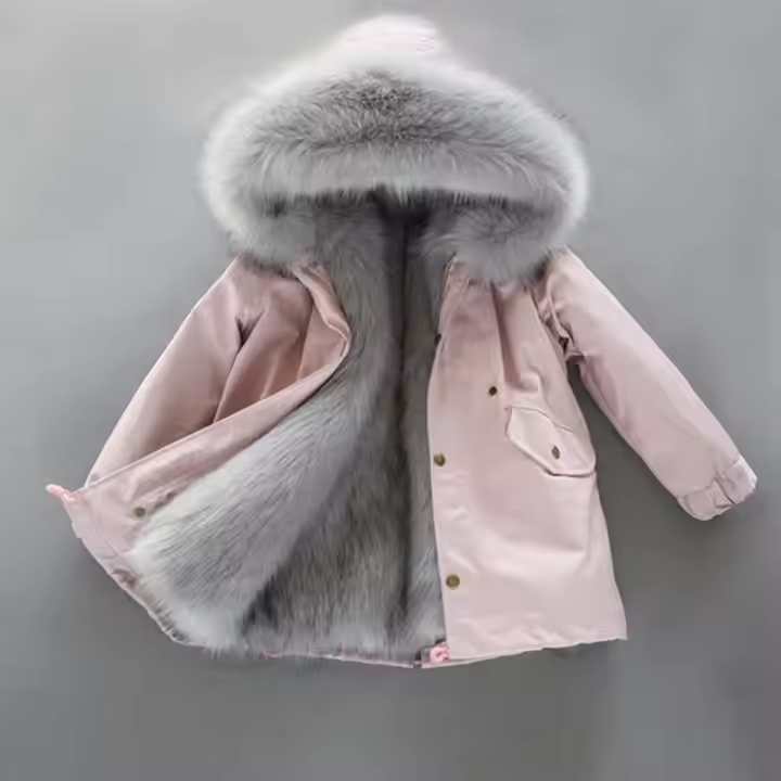 Thick Warm Girl Coats Faux Fur Hoodie Windproof Jacket - Image 2