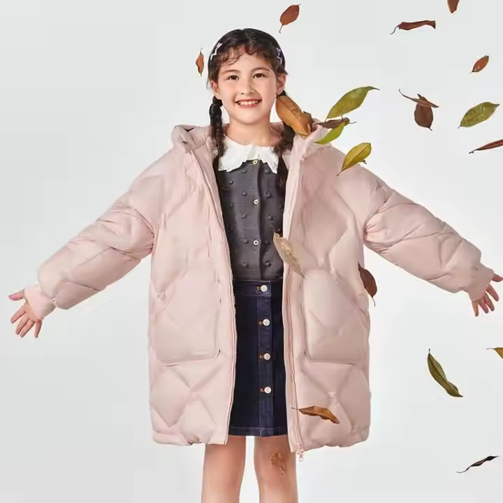 Winter White Duck Down Hooded Puffer Down Jackets